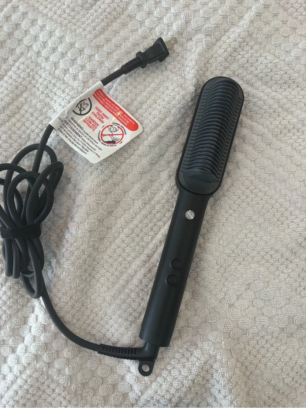 Black Heated Straightening Brush — Sleek Electric Hair Styler